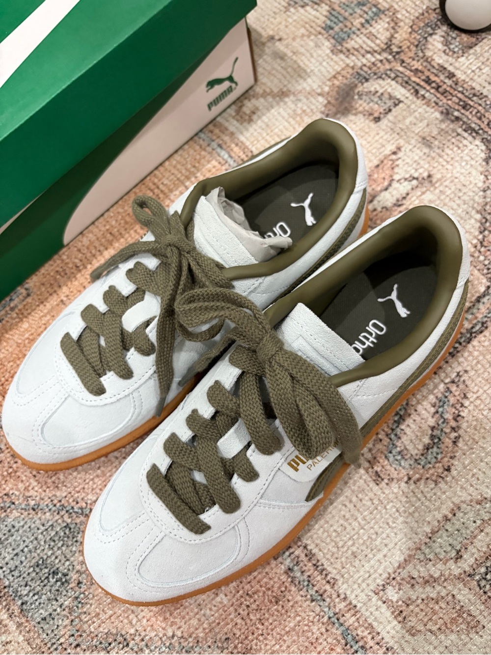 Women’s Puma Palermo Peaceful Blue/ Loden Green with Gum Sole - Picture 5 of 11